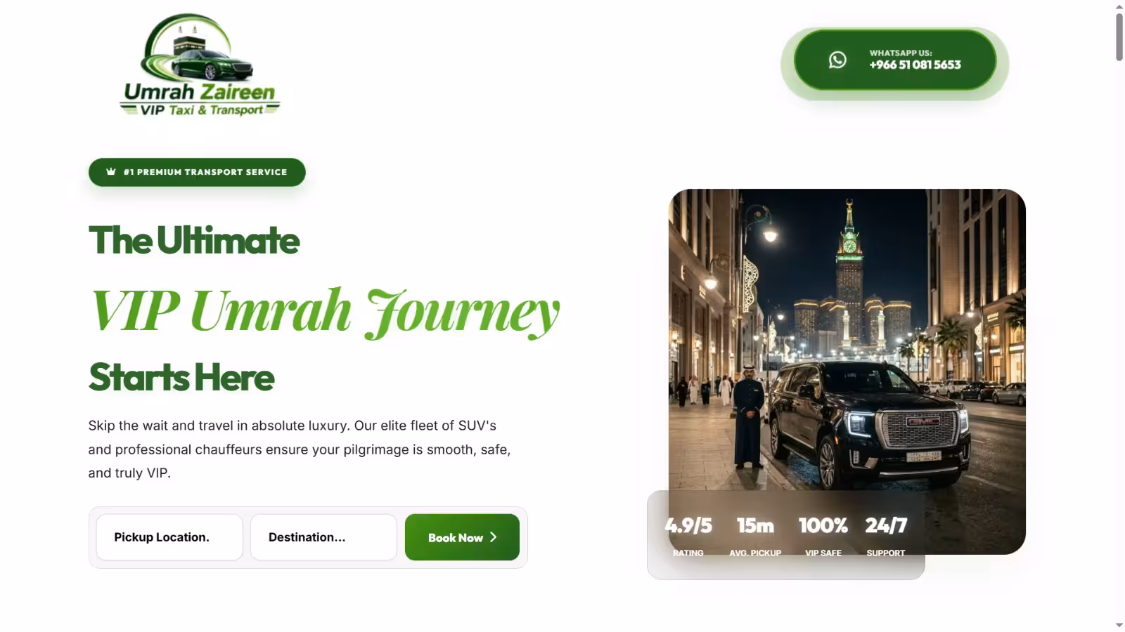 Umrah Zaireen VIP Taxi Booking System